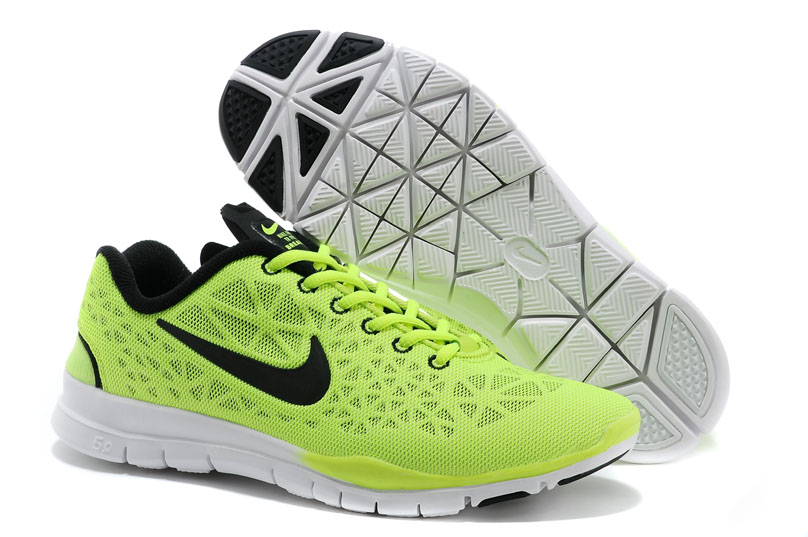 Femmes Tr Fit 3 Respirer Free 5.0 Chaussures De Course Vert Noir Blanc